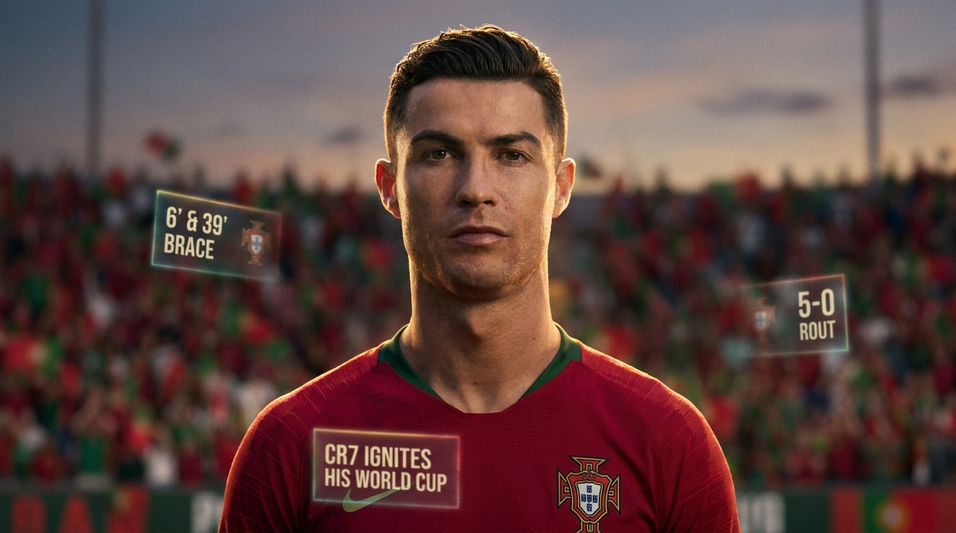 Cristiano Ronaldo, double, Portugal 5-0 Ouzbekistan, CDM 2026