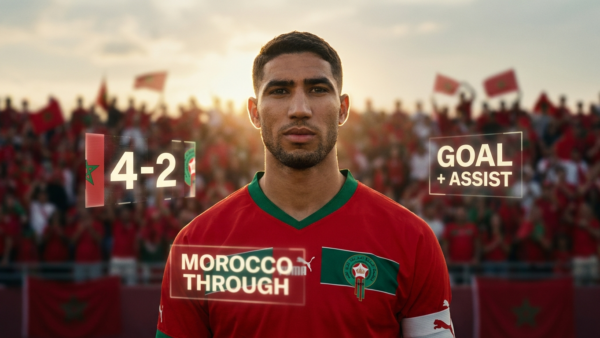Achraf Hakimi, but et passe, le Maroc qualifie, CDM 2026