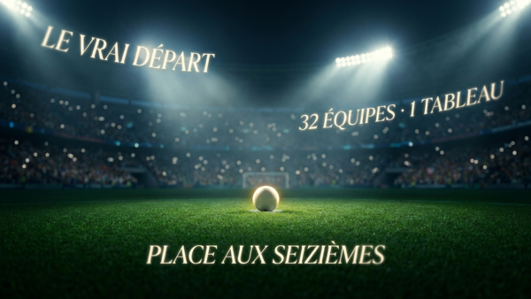 Un ballon sous les projecteurs avant les seiziemes de finale, CDM 2026