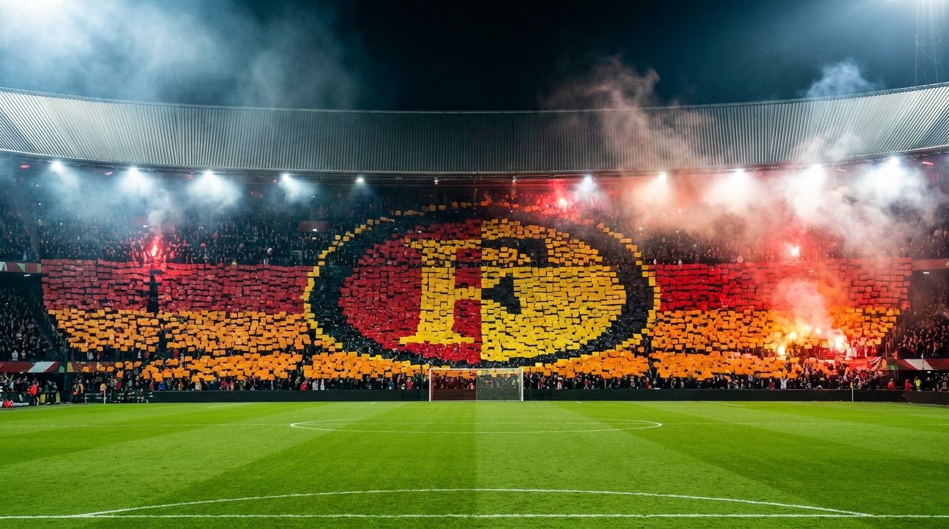 Tifo géant formant la lettre E dans un stade — Groupe E, Coupe du Monde 2026