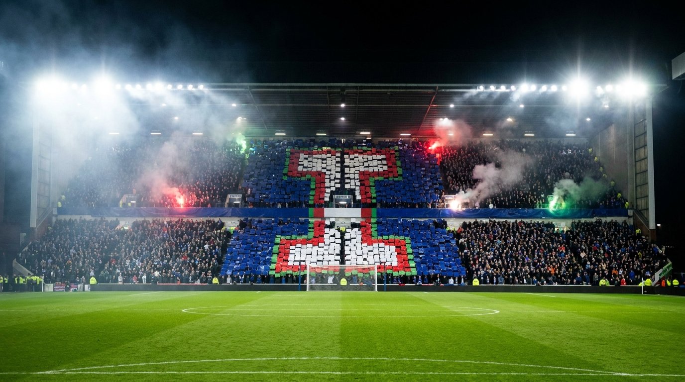 Tifo géant formant la lettre I dans un stade — Groupe I, Coupe du Monde 2026