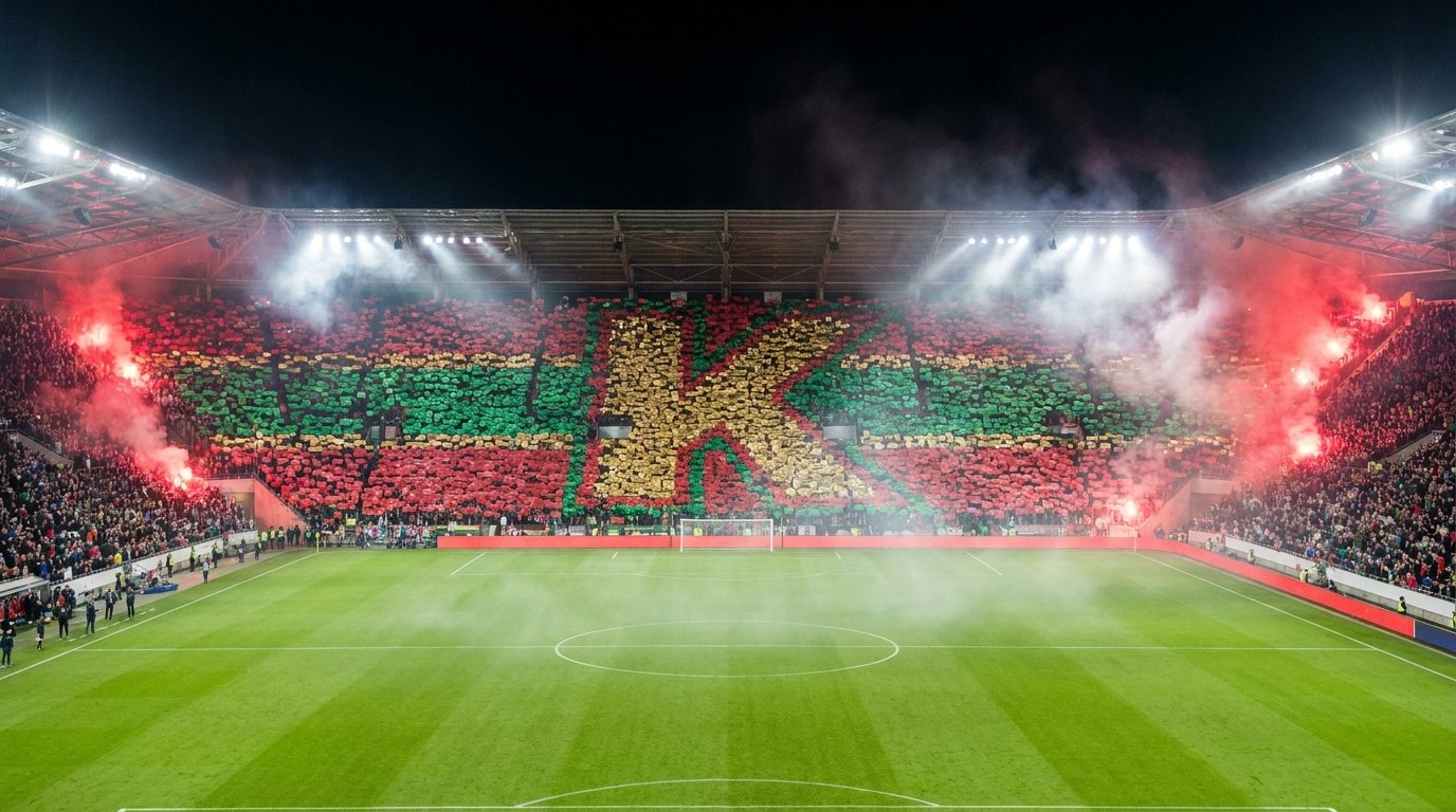 Tifo géant formant la lettre K dans un stade — Groupe K, Coupe du Monde 2026