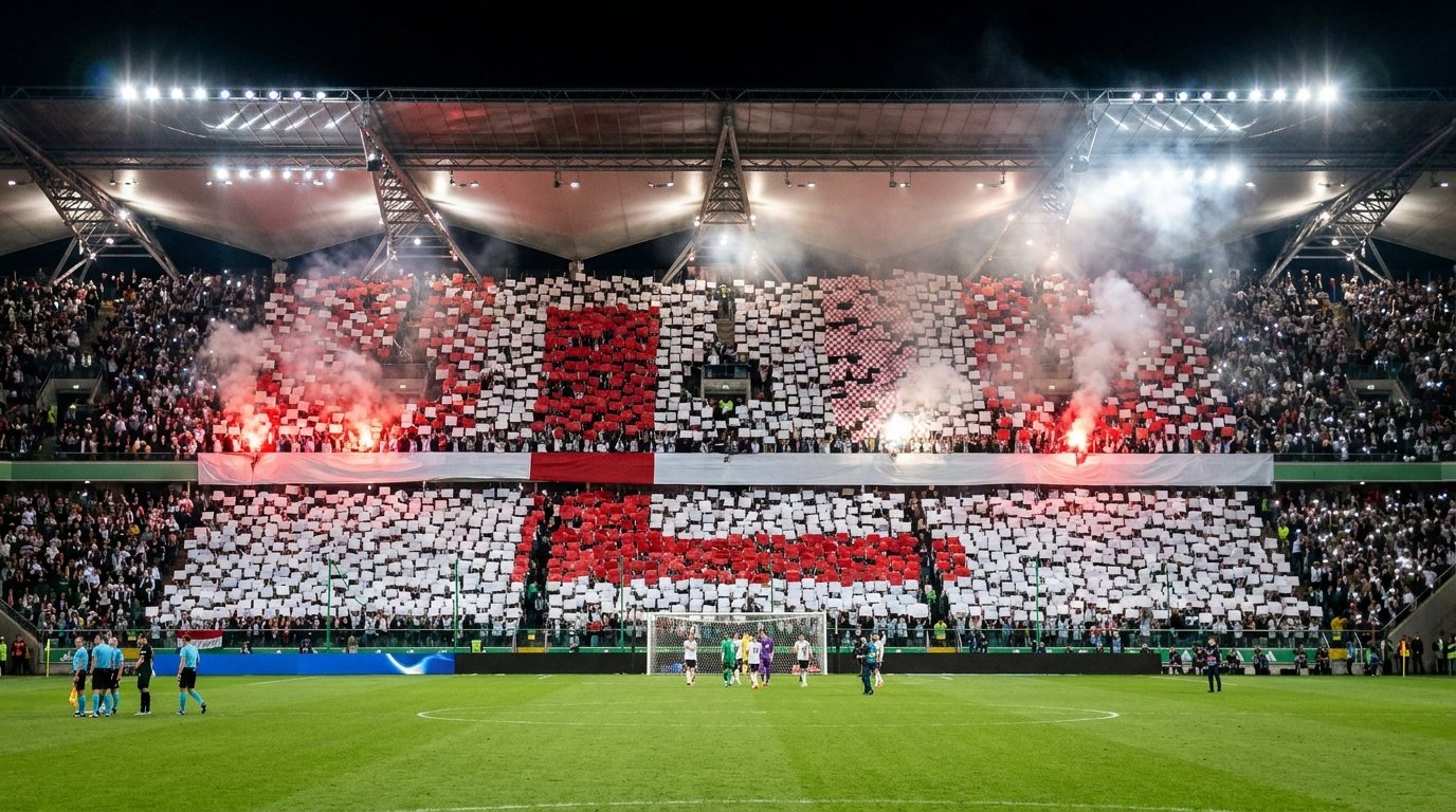 Tifo géant formant la lettre L dans un stade — Groupe L, Coupe du Monde 2026