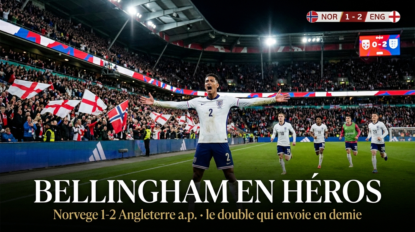 🇳🇴 Norvège – Angleterre (1-2 a.p.) : Bellingham en héros, l&rsquo;Angleterre renverse tout en prolongation