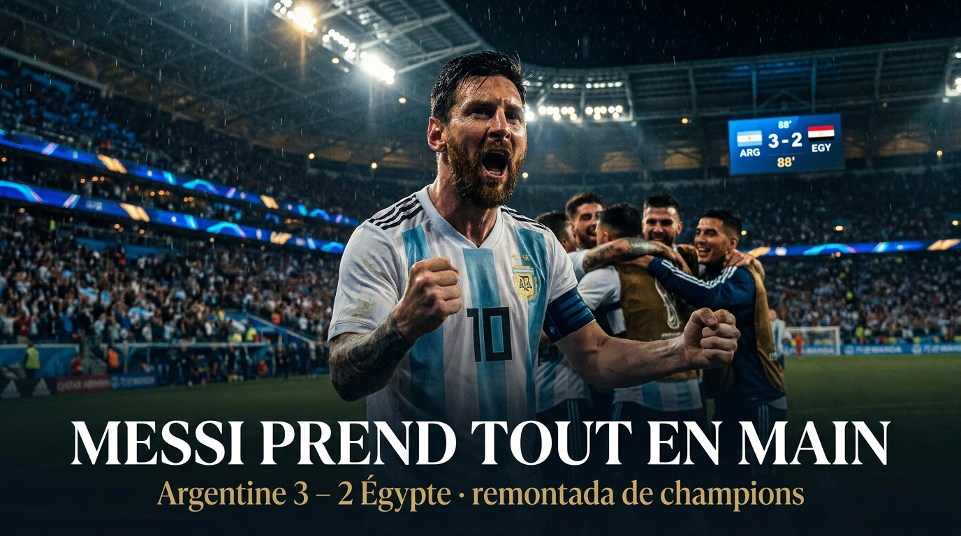 🇦🇷 Argentine – Égypte (3-2) : Messi prend tout en main, l&rsquo;Albiceleste renverse tout