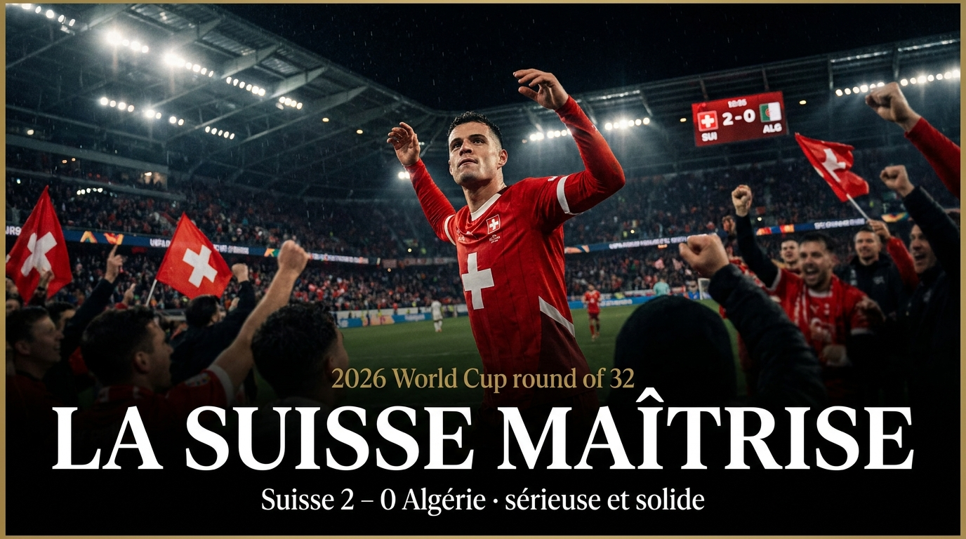 🇨🇭 Suisse – Algérie (2-0) : la Suisse maîtrise, l&rsquo;Algérie muette