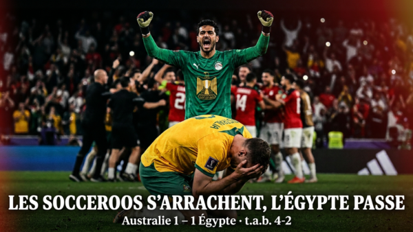 🇦🇺 Australie – Égypte (1-1, t.a.b. 2-4) : les Socceroos s&rsquo;arrachent, l&rsquo;Égypte passe