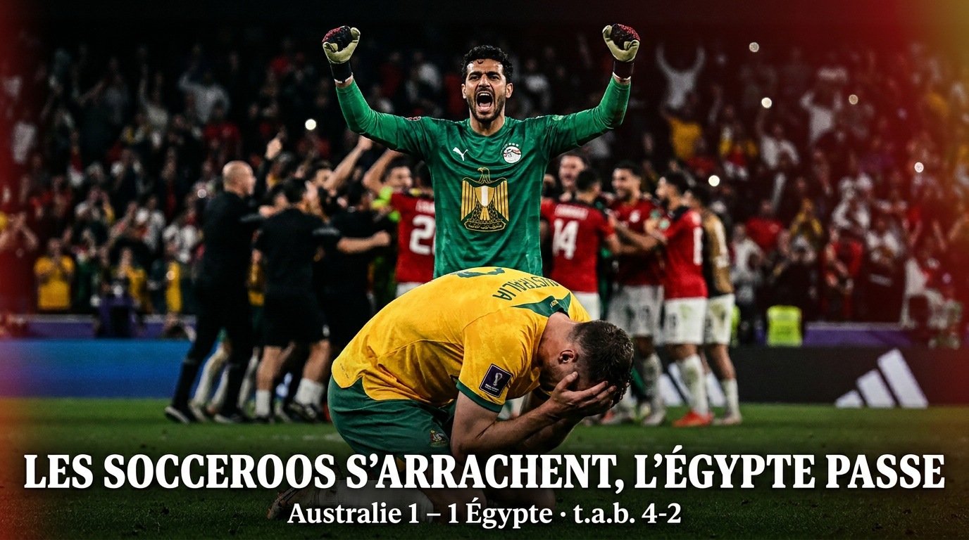 🇦🇺 Australie – Égypte (1-1, t.a.b. 2-4) : les Socceroos s&rsquo;arrachent, l&rsquo;Égypte passe