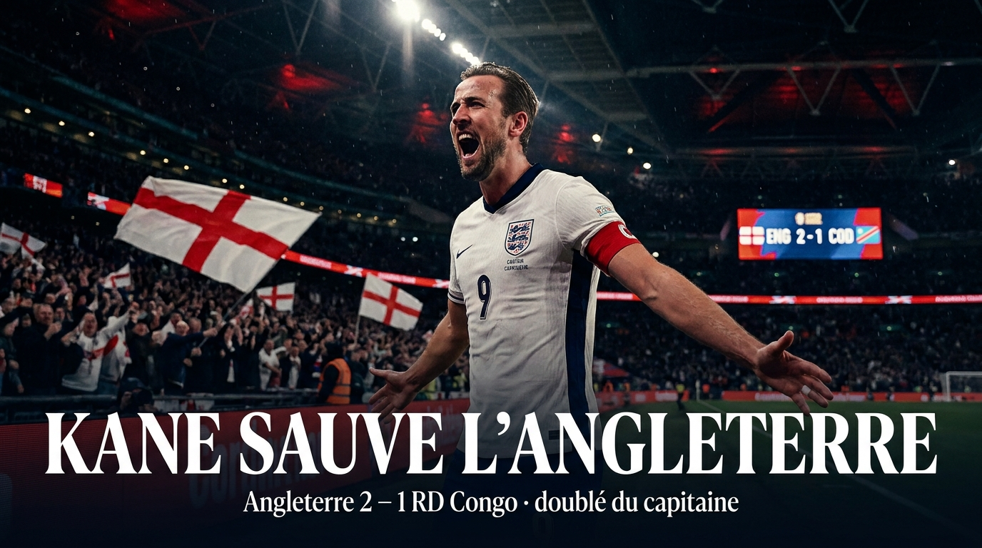 🏴󠁧󠁢󠁥󠁮󠁧󠁿 Angleterre – RD Congo (2-1) : Harry Kane sauve les Three Lions